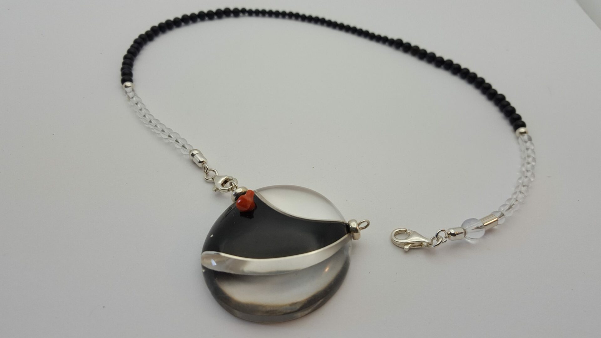 collier corail cristal m&daillon